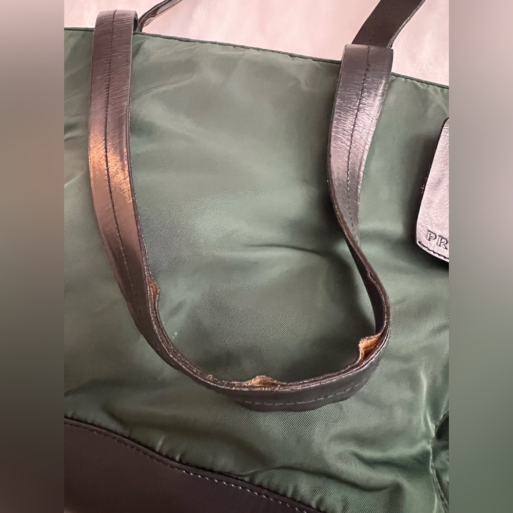 Prada Forest Green Canvas Bag - Picture 5 of 11